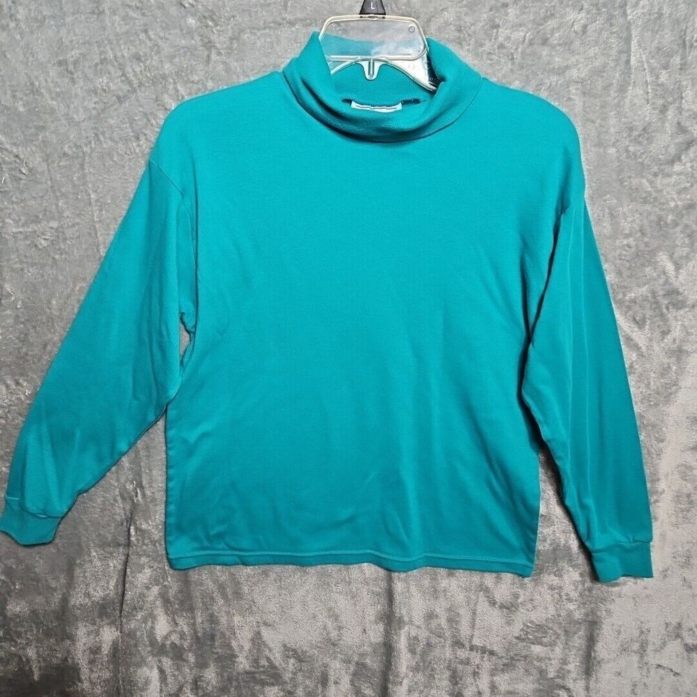 Stepping Stones Women's Sz XL TURTLENECK Green cotton blend